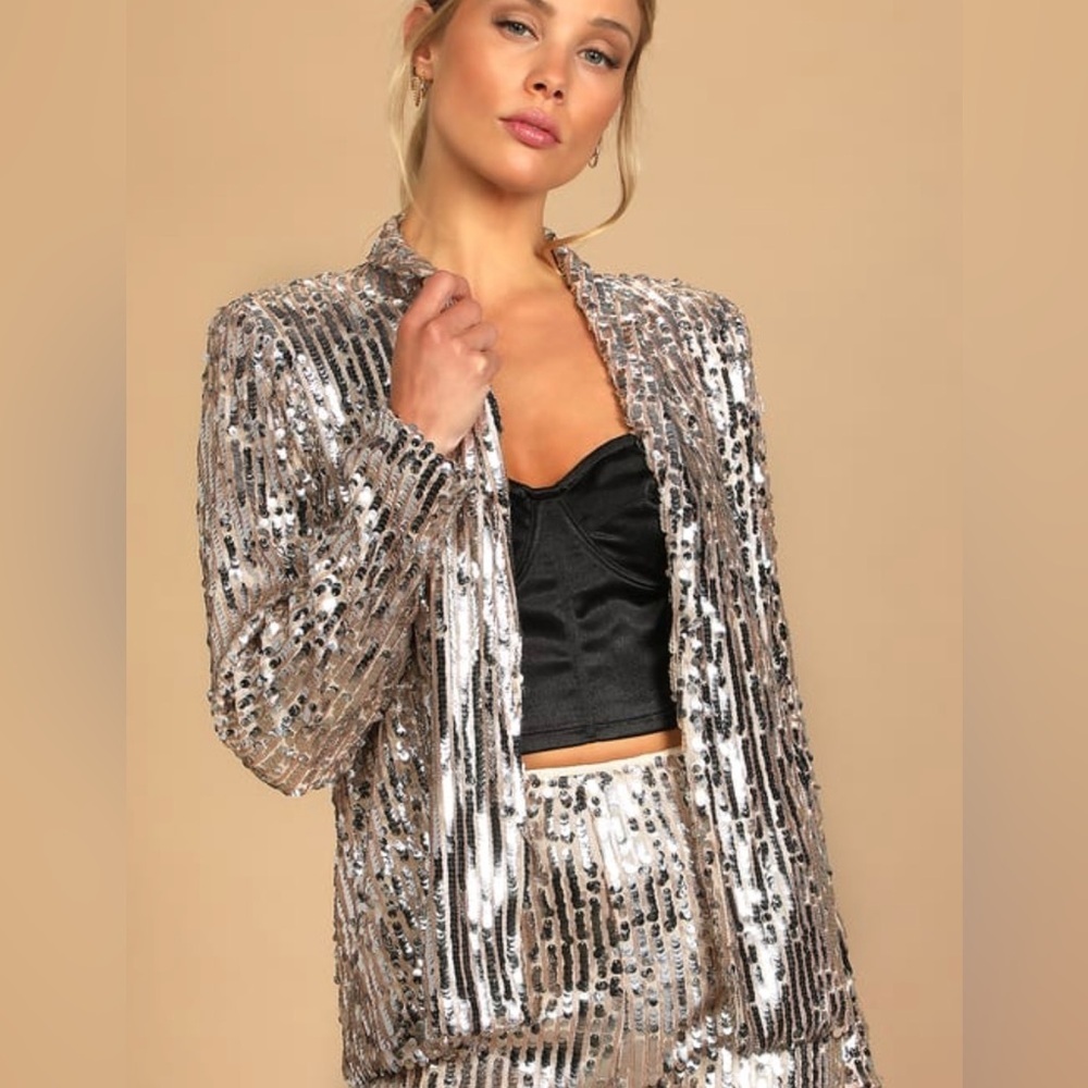 Lulu's SOLD OUT Multi Sequin Blazer Statement Piece NWT M